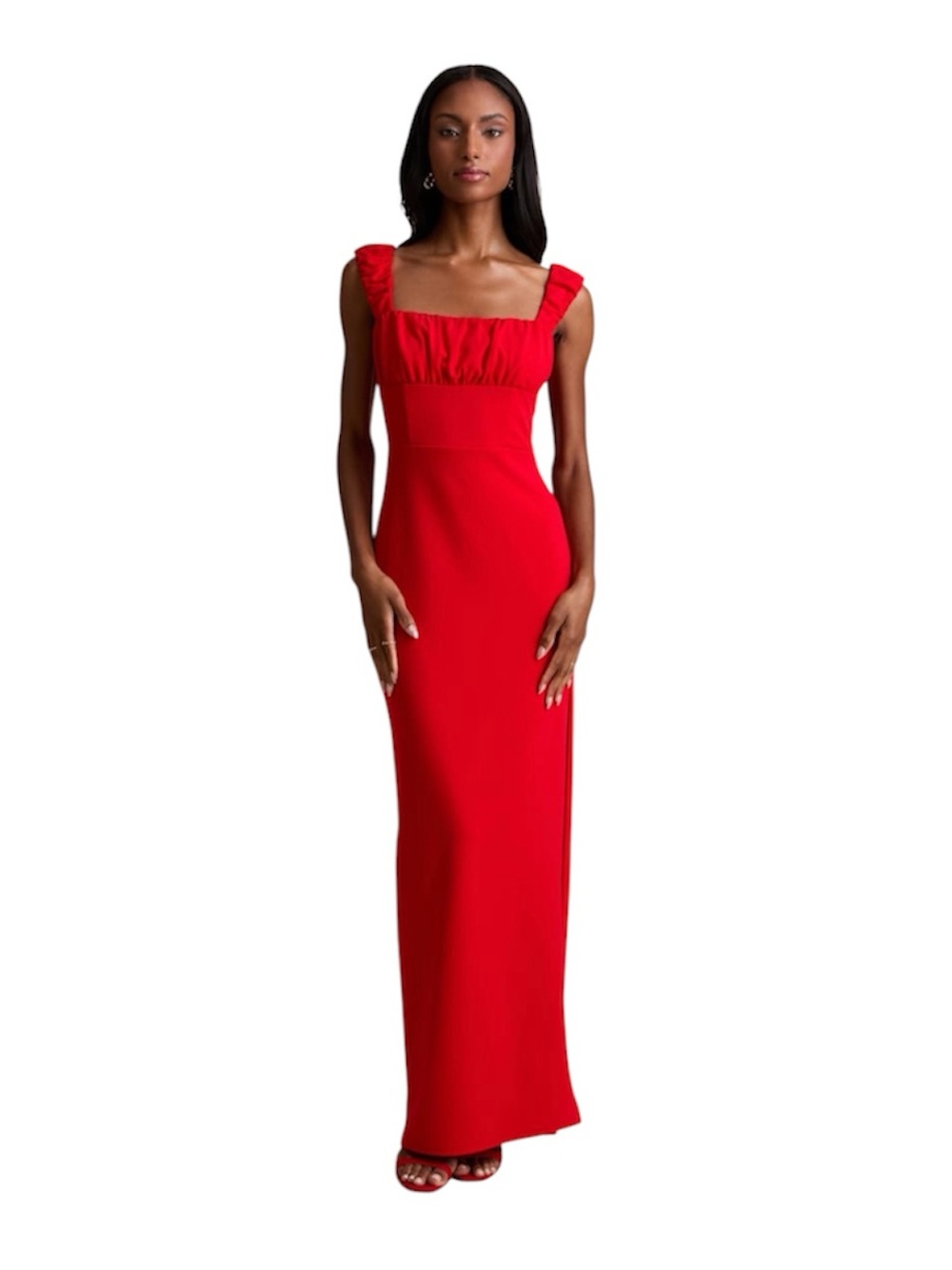 Lulu's Tayla Red Sleeveless Ruched Column Maxi Dress Long Dress Party Size Small